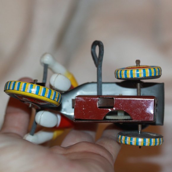 Vintage Tin Litho Wind-Up Tricycle W/ Bunny -  Tested/Working - Picture 4 of 4